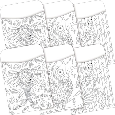 Barker Creek Color Me! Boho Peel & Stick Library Pockets, Multi-Design, 60/Set 3843